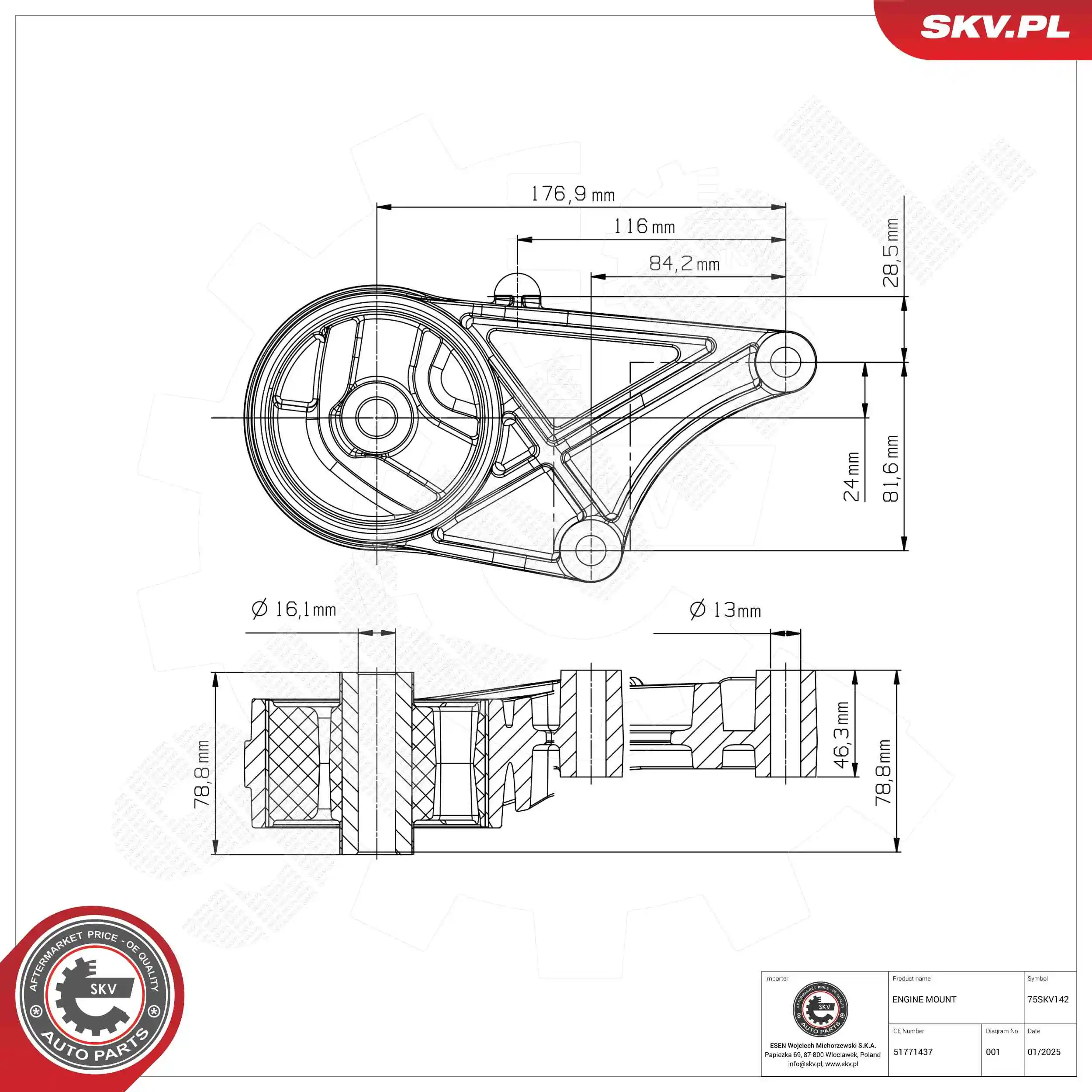 Mounting, engine